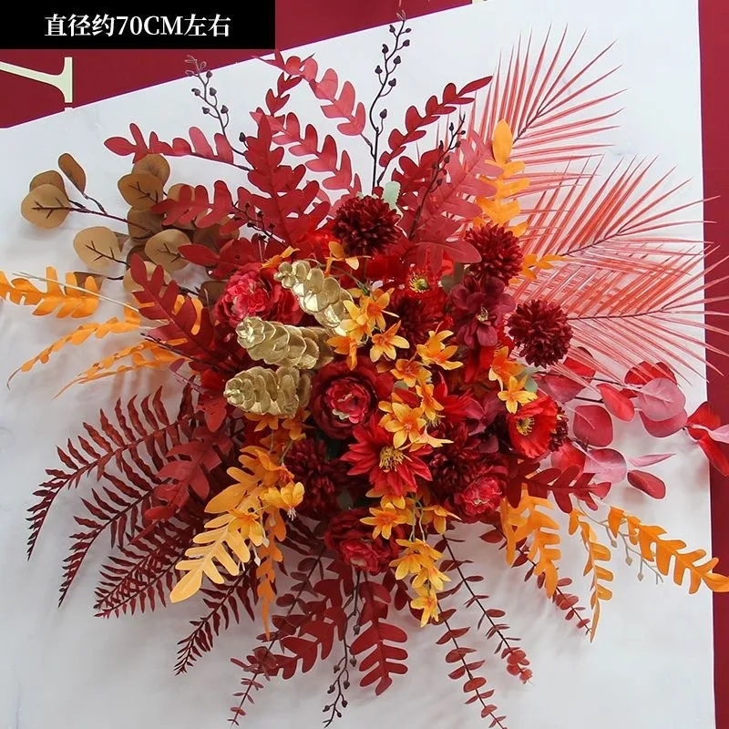 

Wedding Simulation Flower Point Road Lead Point Background KT Board Hanging Pot Arrangement Welcome Area Decorative Flower