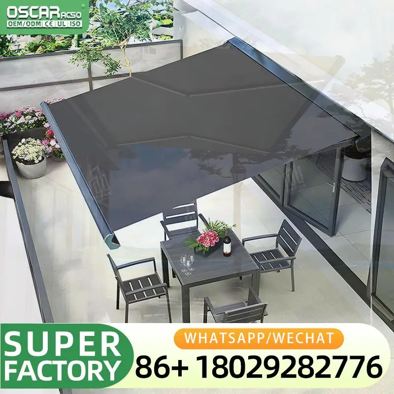 

Customizable Retractable Outdoor Sunshade Umbrella Automatic Car Sunshade Aluminum Canvas Pergola Style for Patio Garden Beach R