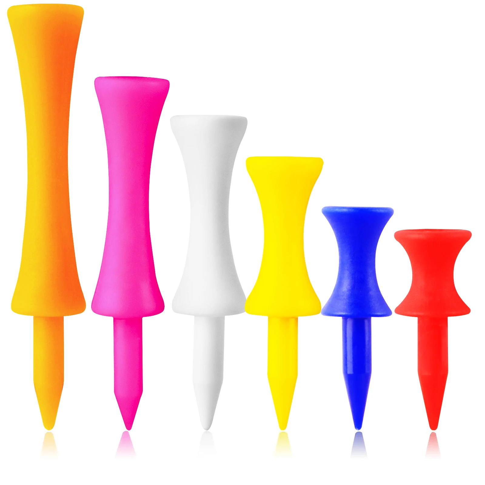 Golf Tees Plastic Onbreekbaar Step Down Waarde 50-pack, Herbruikbare Bulk Professionele Hoogtecontrole Kasteel Tee voor Oefening
