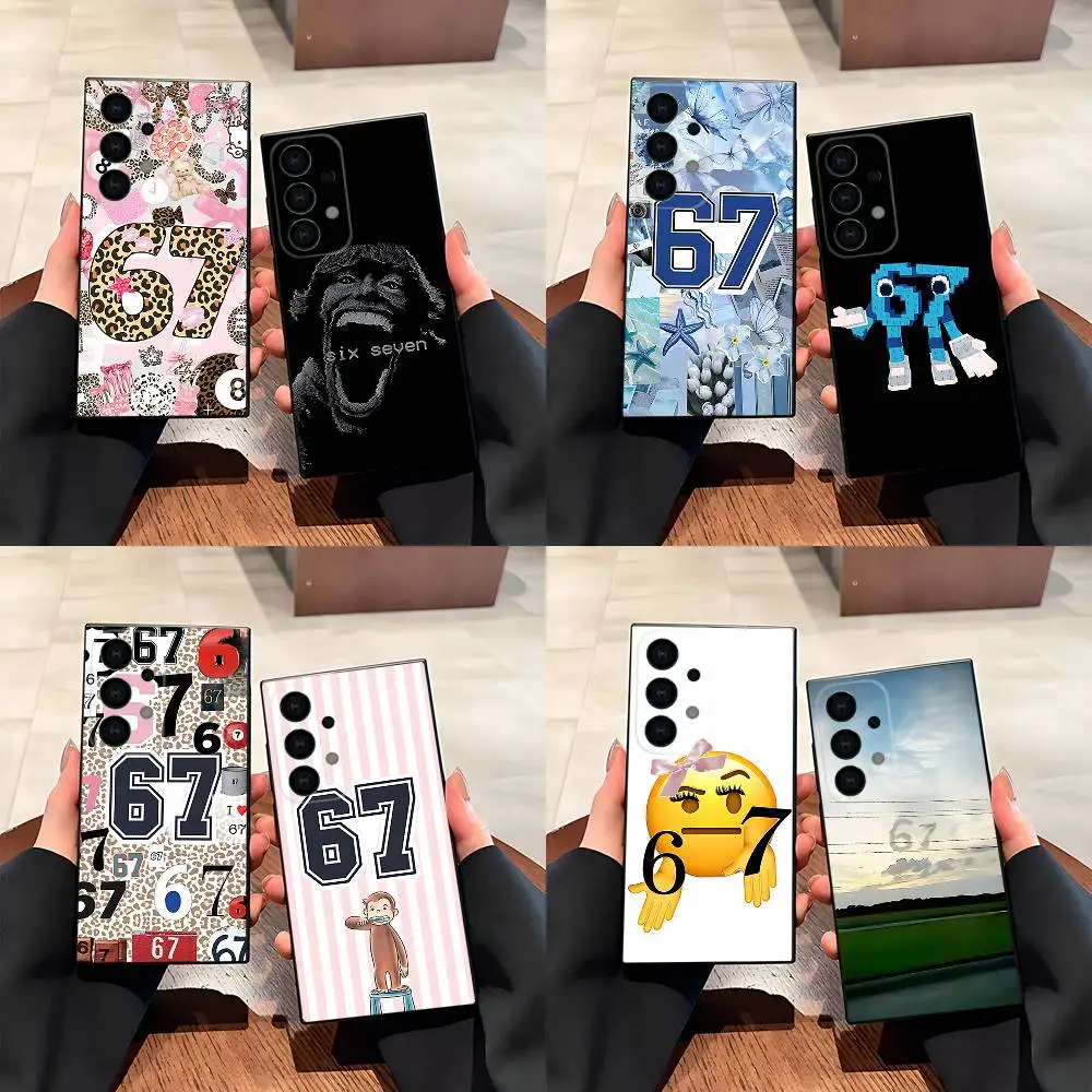 

67 six seven Phone Case For Samsung S25,S24,S21,S22,S23,S30,Ultra,S20,Plus,Fe,Lite,5G Black Cover