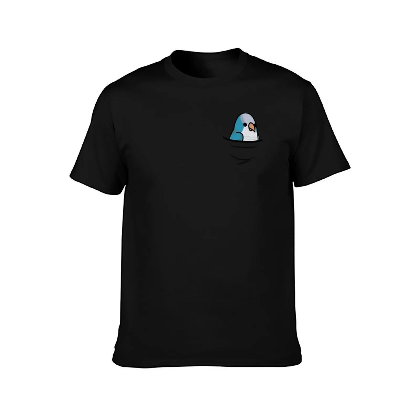 Too Many Birds! - Blue Quaker Parrot/Monk Parakeet T-Shirt Soft Lightweight Cotton T-Shirt