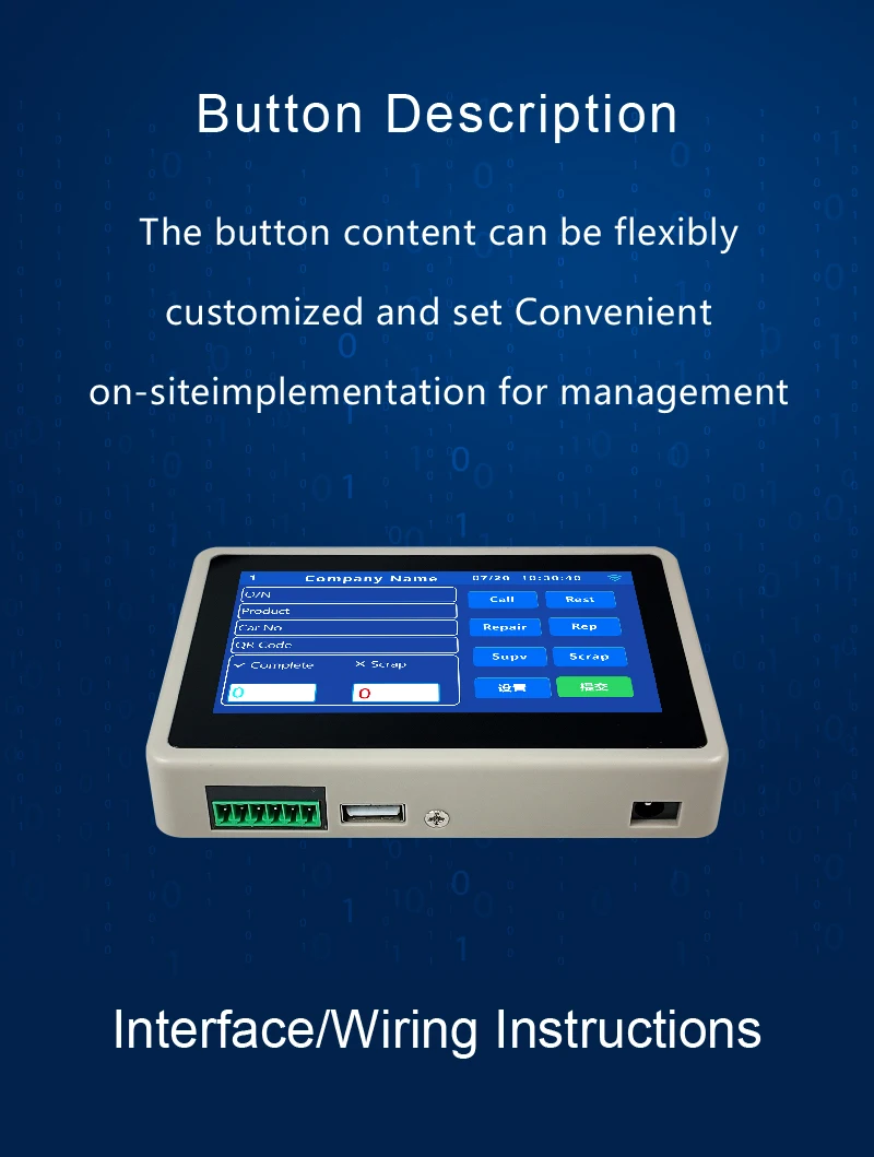 Counting Timing Embedded Computer Workstation Machine Work Reporting System 4.3-inch Resolution Capacitive Touch Screen