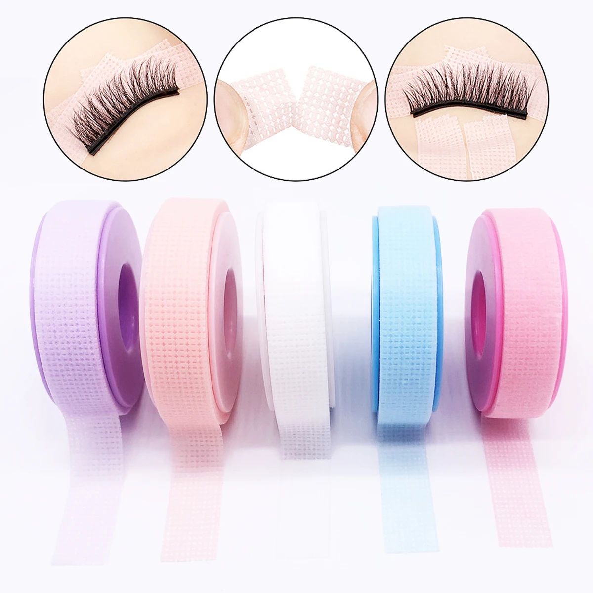 1 Roll 1.25*900cm Non-woven Tapes Eyelash Extensions Supplies Waterproof Breathable Prevent Allergy Color Tape Makeup Tools
