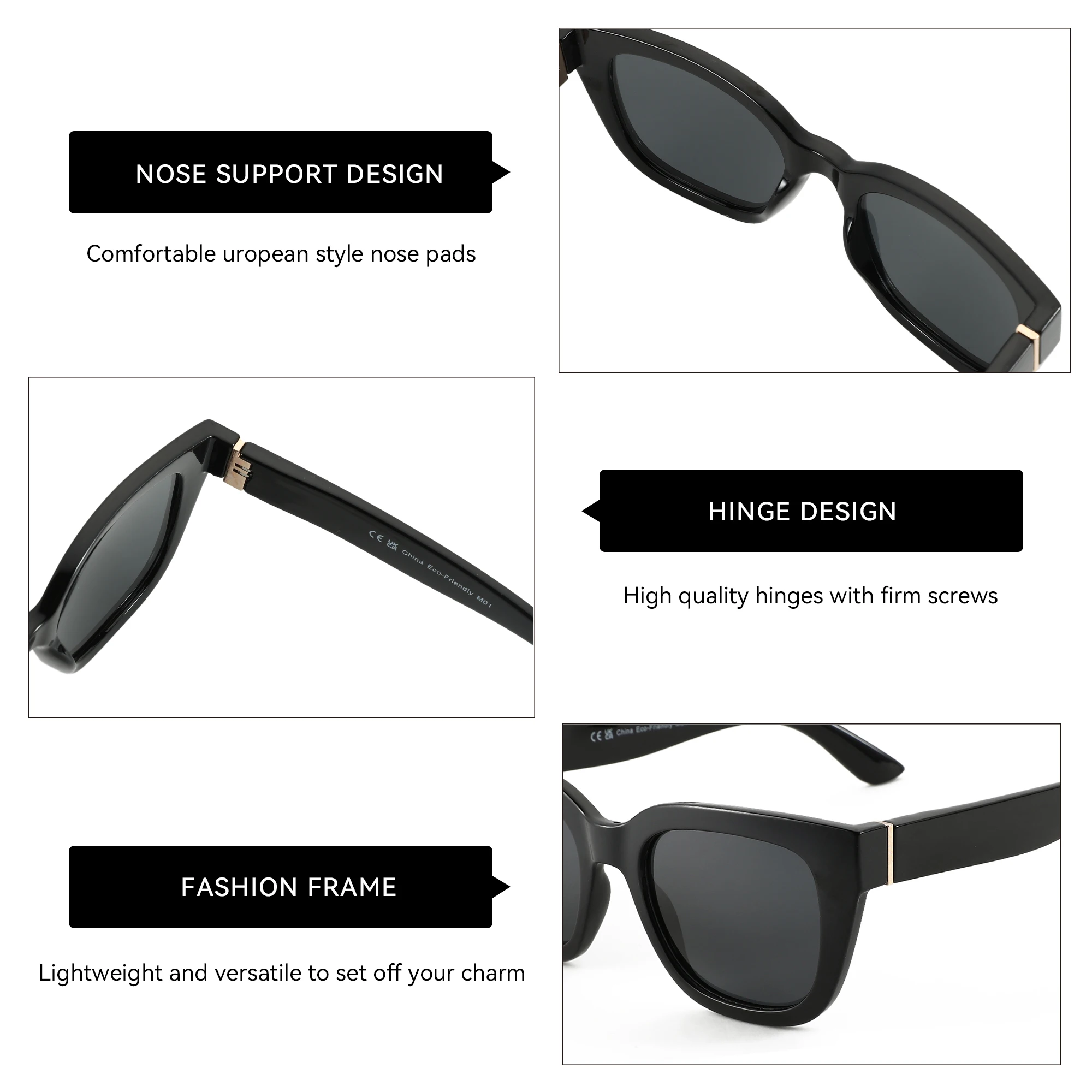 ZENOTTIC Modische polarisierte Schmetterlings-Sonnenbrille für Damen, UV400-Schutz, Damen-Sonnenbrille mit Katzenaugen-Design, ZS2218 – Detail 2