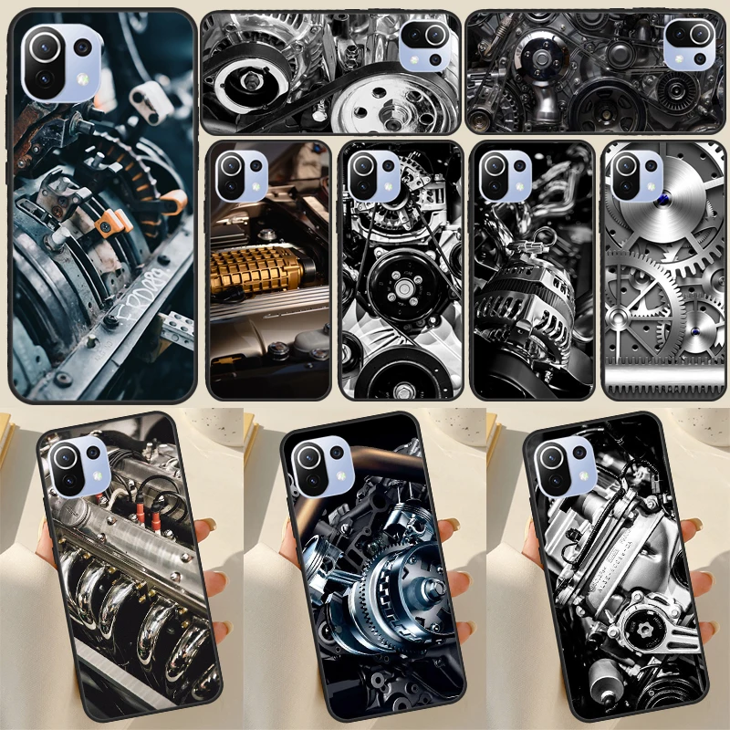 Mechanical Engines Case For POCO F5 X3 X5 Pro X4 F4 GT F3 M5s C40 Back Cover For Xiaomi 13 12 Lite 11T 12T Pro