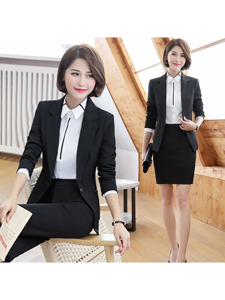 

Элегантный профессиональный костюм для женщин: комплект для собеседований, работы, униформа для администраторов, юбка А-силуэта с длинным рукавом