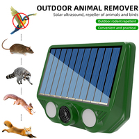 Solar Powered Ultrasonic Animal Repellent USB Charging Waterproof Animal Deterrent Strong LED Flashing for Yard Control Drive