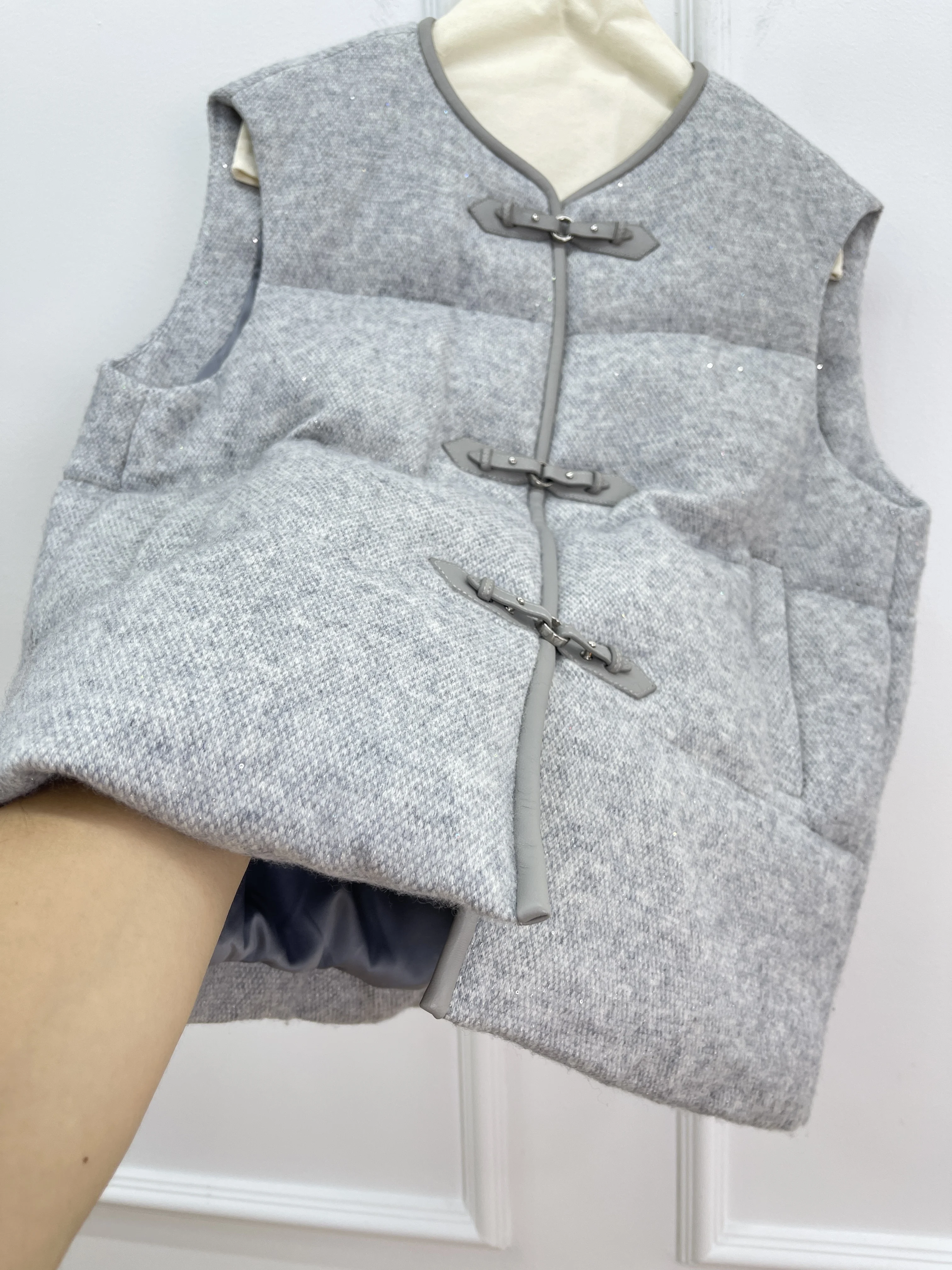 Herbst und Winter neue hochwertige Mode lässig Weste Wolle Daunenjacke Retro-Stil