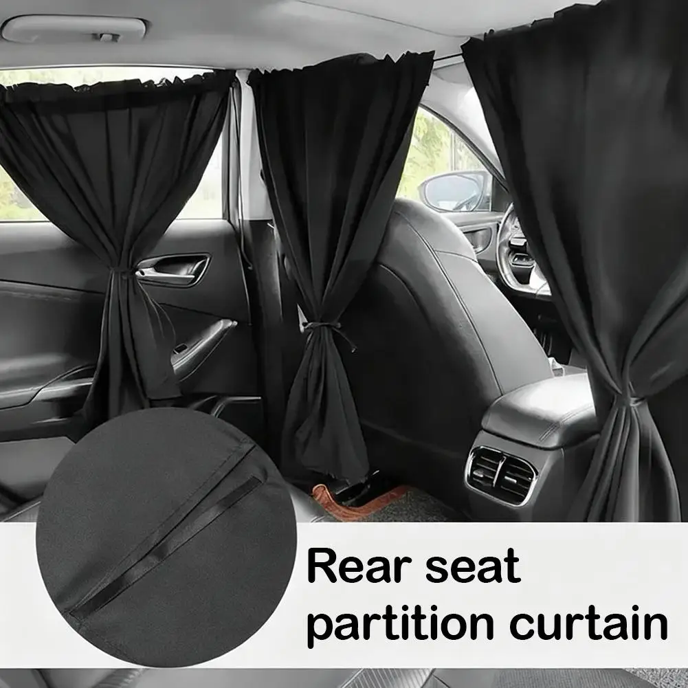 4pcs Car Privacy Curtains Set Air Conditioning Divider Curtain Front And Rear Seats&Side Windows UV Protection Sun Shade Isola