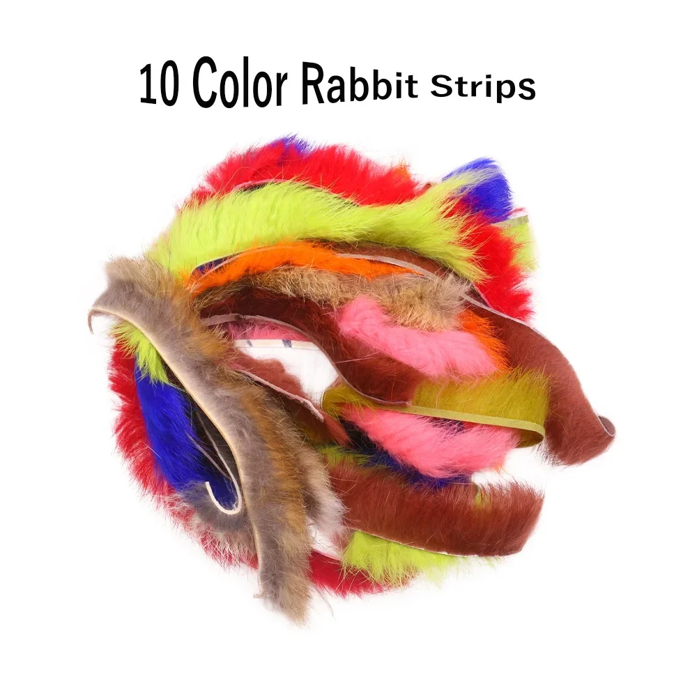 Natural Soft Rabbit Fur Hare Hair Zonker Strips for Fly Tying Material Saltwater Fishing Streamer Flies Making