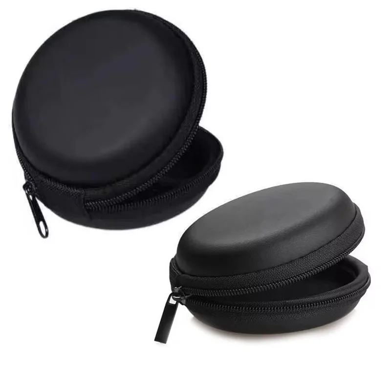 Bluetooth-Kopfhörer-Etui, Mini-Aufbewahrungstasche mit Reißverschluss, runde Harttasche, Headset-Box, stoßfeste Organizer-Tasche für Kopfhörer-Zubehör