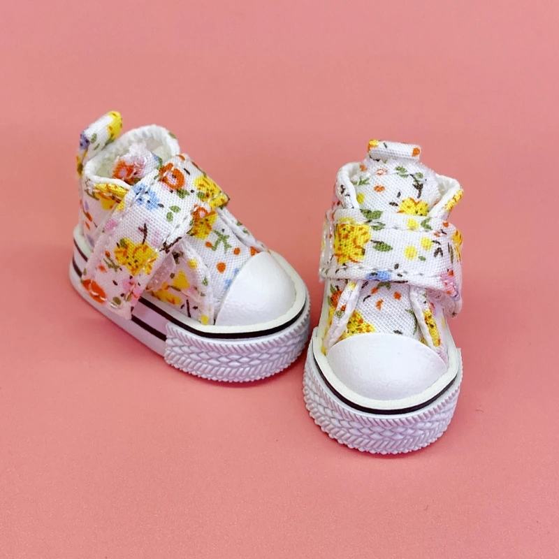 Tilda 3.6 cm Blyth Doll Shoes,Floral Canvas Blyth Shoes for Blythe OB24 BJD 1/8 Shoes for KPOP Accessorries for EXO 15cm Dolls