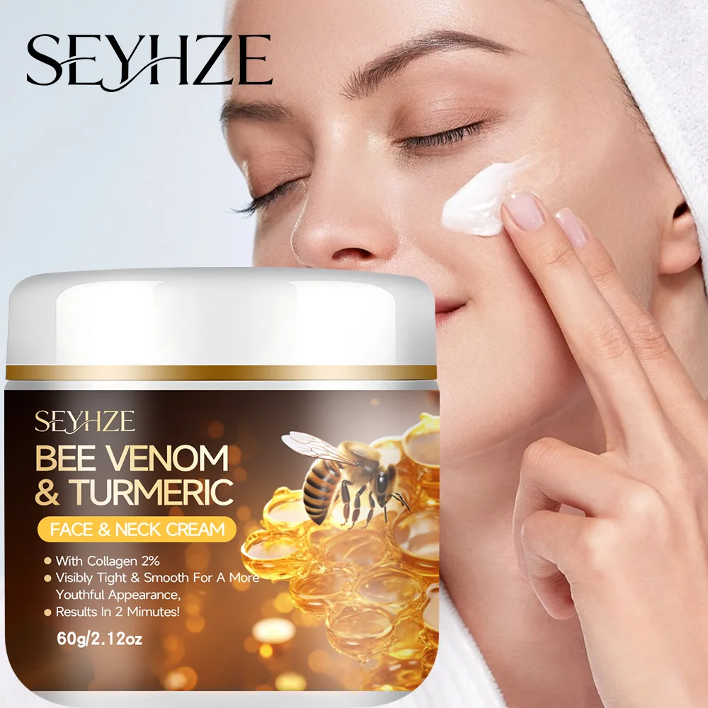 

SEYHZE Bee Toxin Turmeric Firming Cream Anti-Aging Skincare Face & Neck Cream Collagen Ceramide Retinol a Even Skin Tone Firming