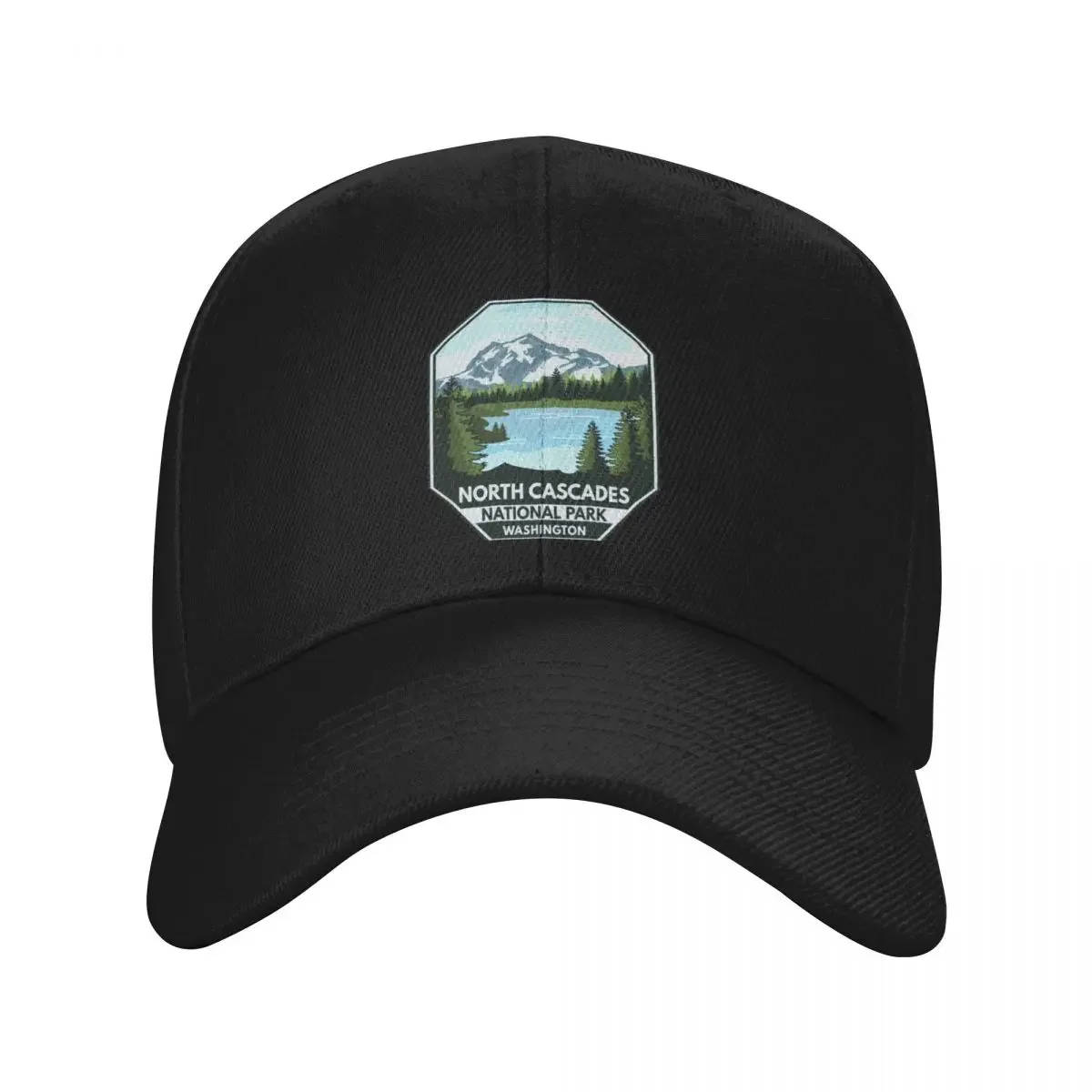 North Cascades National Park Minimal Retro Emblem Baseball Cap Christmas Hat Sunhat Sun Cap Hats For Men Women's