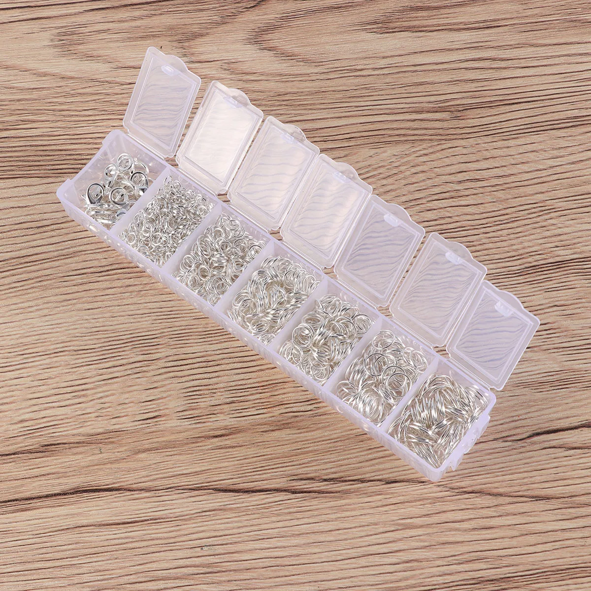 

7-Grid Jewelry Making Kit Open Jump Rings Closed Rings Lobster Clasps Storage Container Jewelry Findings Starter Kit Pliers DIY