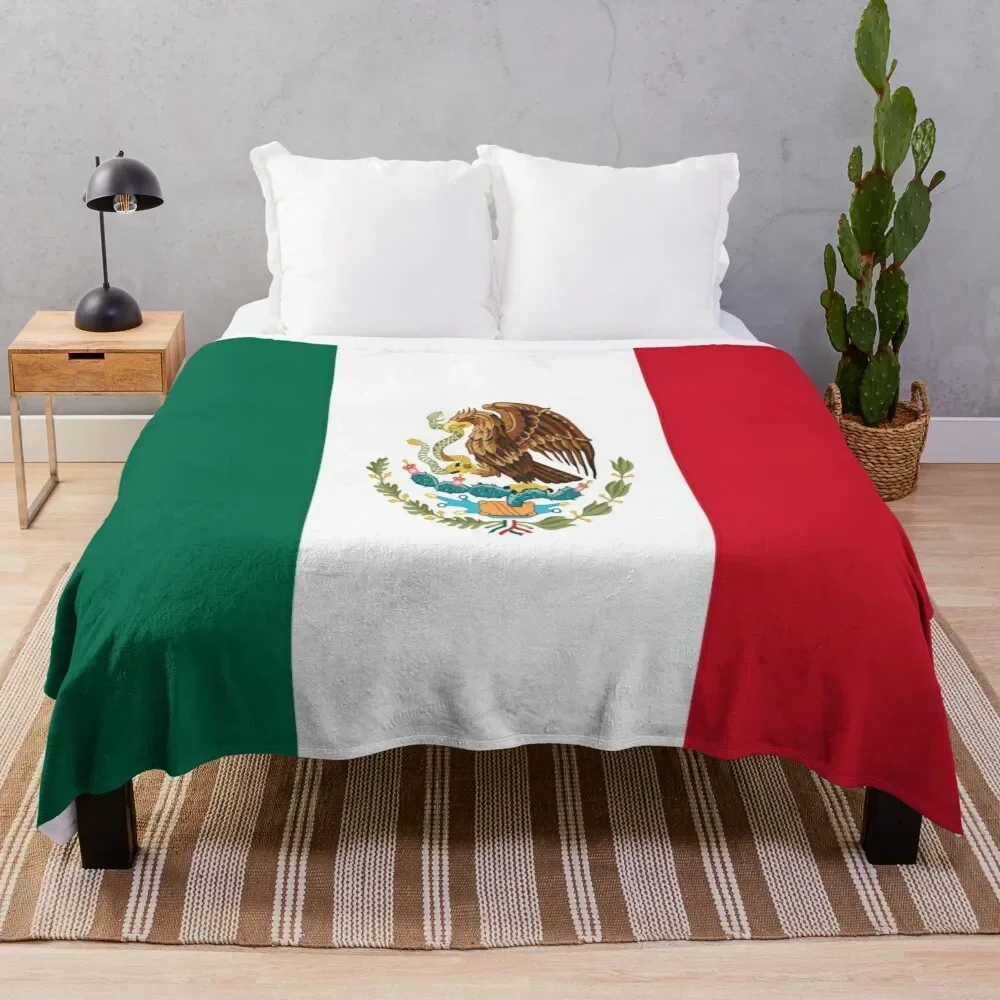 

Bandera Mexicana! - Mexican Flag! Throw Blanket Hairy Bed covers Hairys Blankets