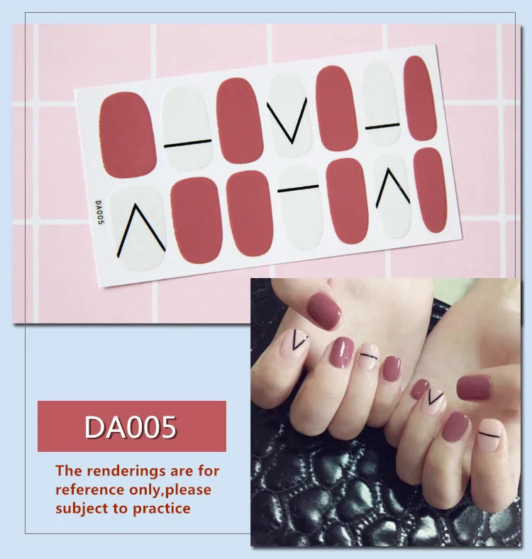 Baking Free Fashion Plaid Nail Sticker unghie unghie dei piedi Applique per unghie resina unghie Non distruttive strumento per Manicure ecologico