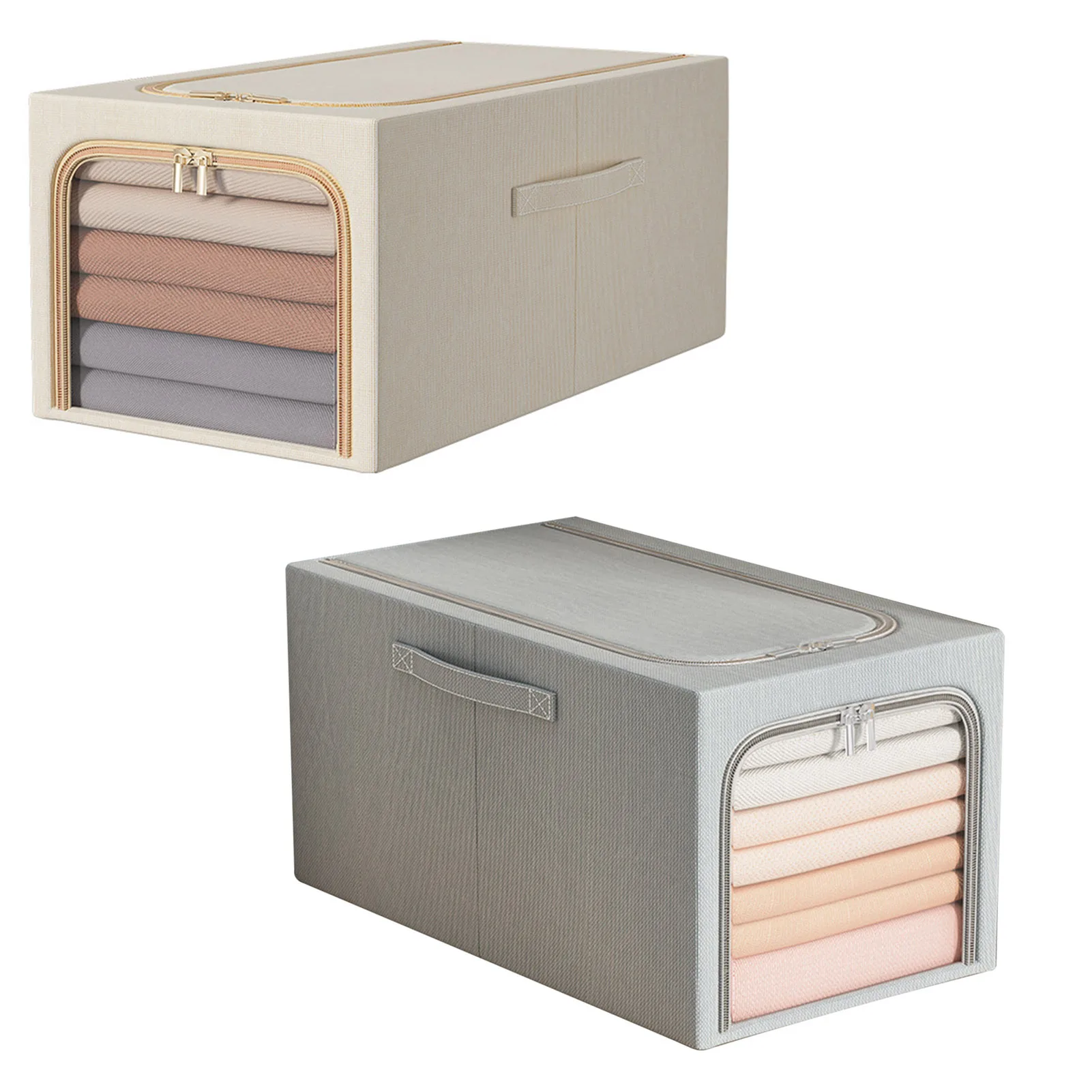 Clothes Storage Organizer Bins Waterproof Steel Frame Storage Box for Thick Fabric Blankets Bedding