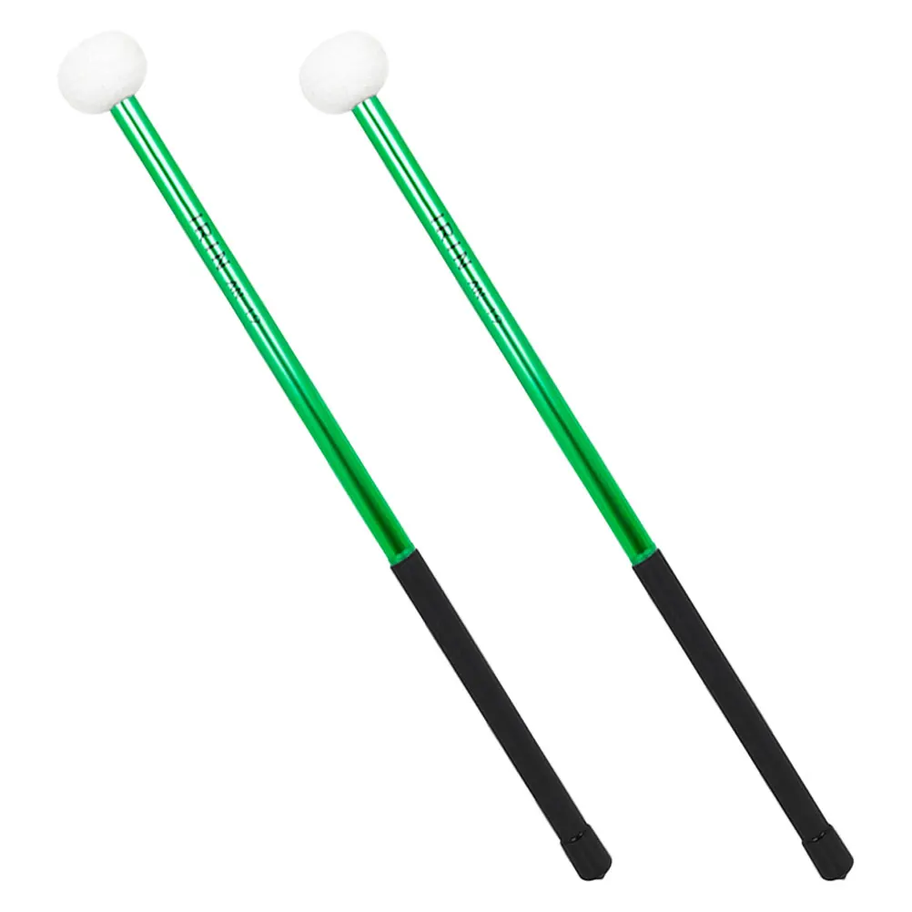 

Aluminum Alloy Felt Drumsticks Green Durable Percussion Sticks Practice Kids Beginners Marching Instruments Metal Drum Supply