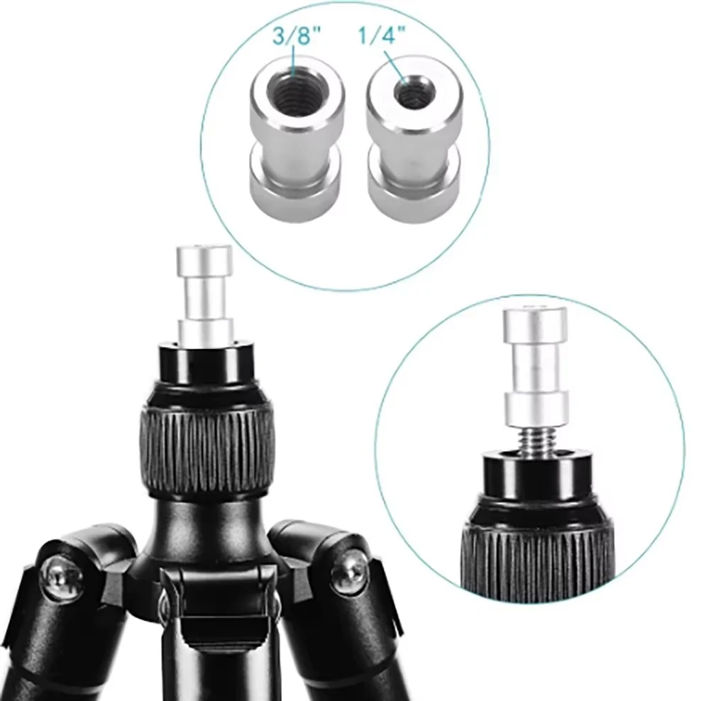 15 piezas 1/4 "3/8" Adaptador convertidor de tornillo roscado de metal para cámara DSLR, trípode, plataforma de hombro, soporte de luz, pieza 1/4-20 y 3/8-16