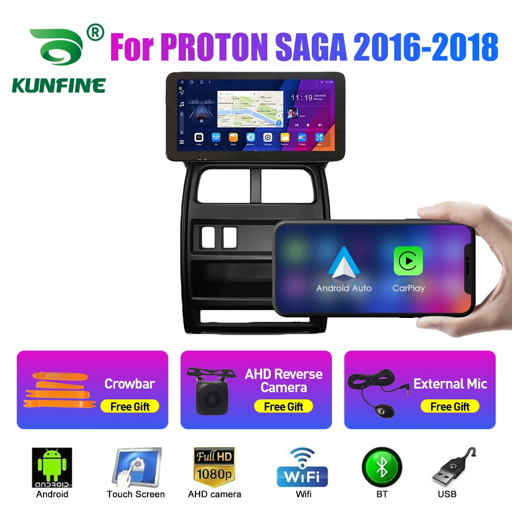 

10,33-дюймовый автомобильный радиоприемник для PROTON SAGA 2016-2018 2Din Android, восьмиядерный автомобильный стерео DVD, GPS-навигатор, плеер QLED, экран Carplay