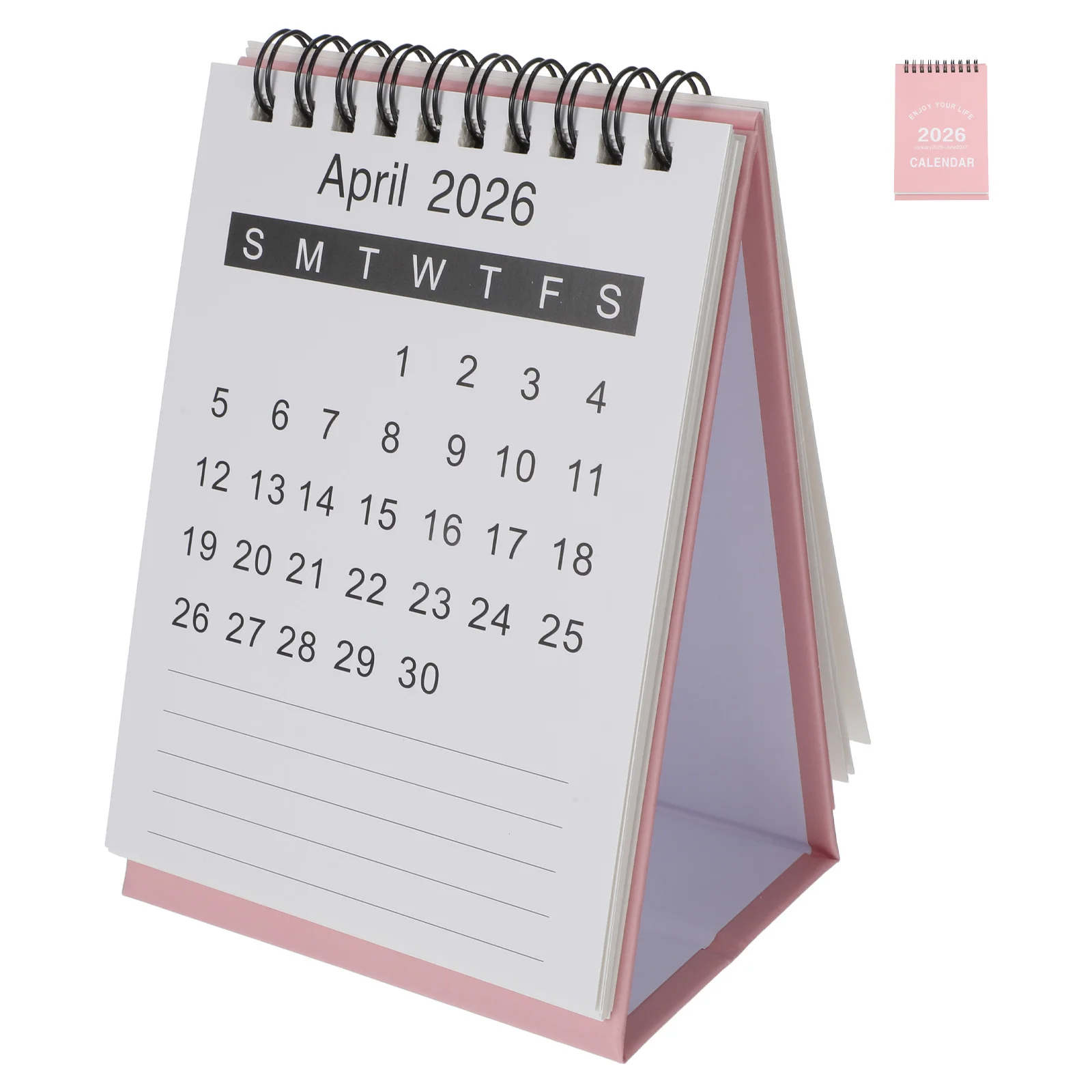 

Мини-календарь на 18 месяцев, 2026-2027, розовый, компактный, настольный, стоящий планировщик для офиса, школы, личного использования, тема лошади из зодиака