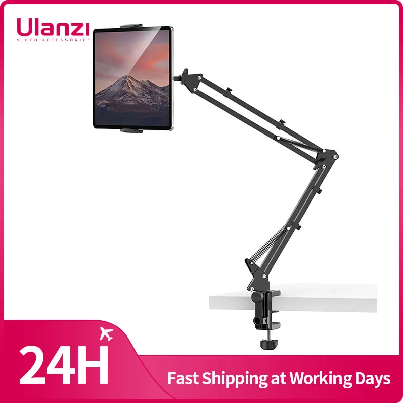 

Ulanzi T2 Metal Desktop Stand Long Arm Tablet Stand Bed Desktop Lazy Bracket Support IPad Smartphone Holder Microphone Boom Arm