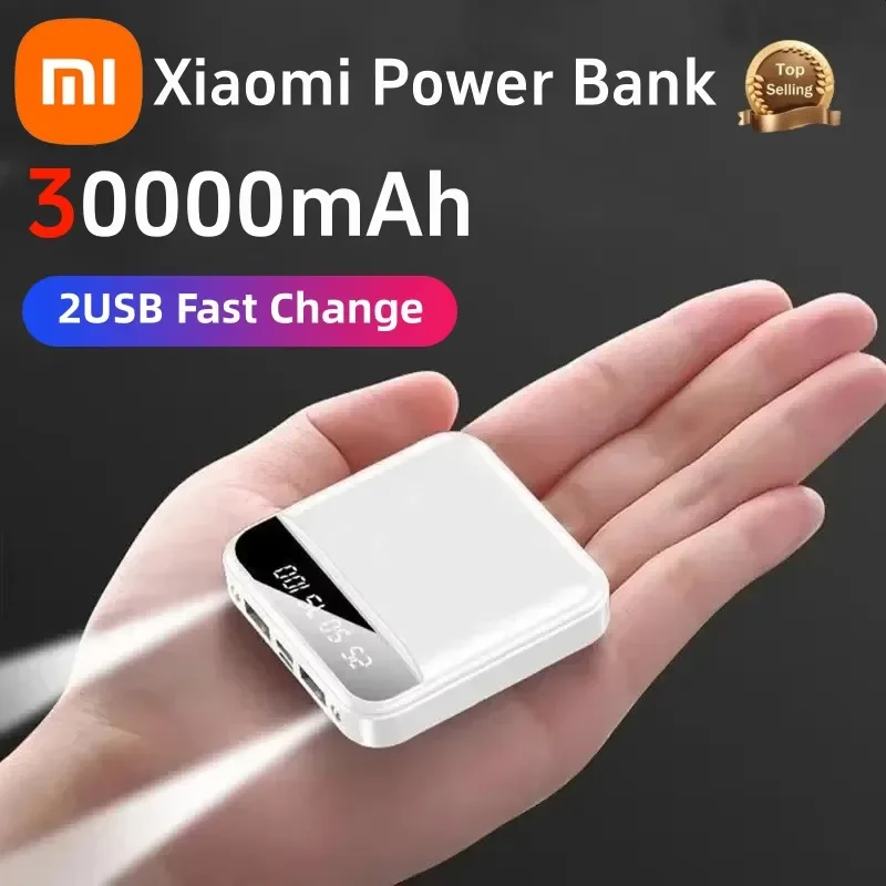 Xiaomi 30000mah Large Capacity Mini Power Bank Super Fast Charge Built-in Cable Portable External Battery For Samsung iPhone