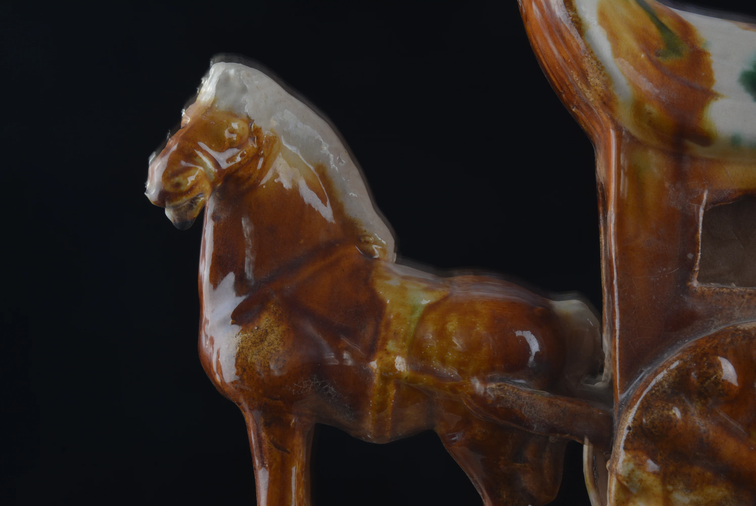 Collectable Tang Dynasty Chinese Pottery *Horse Three Color *San Cai*,cart,free shipping