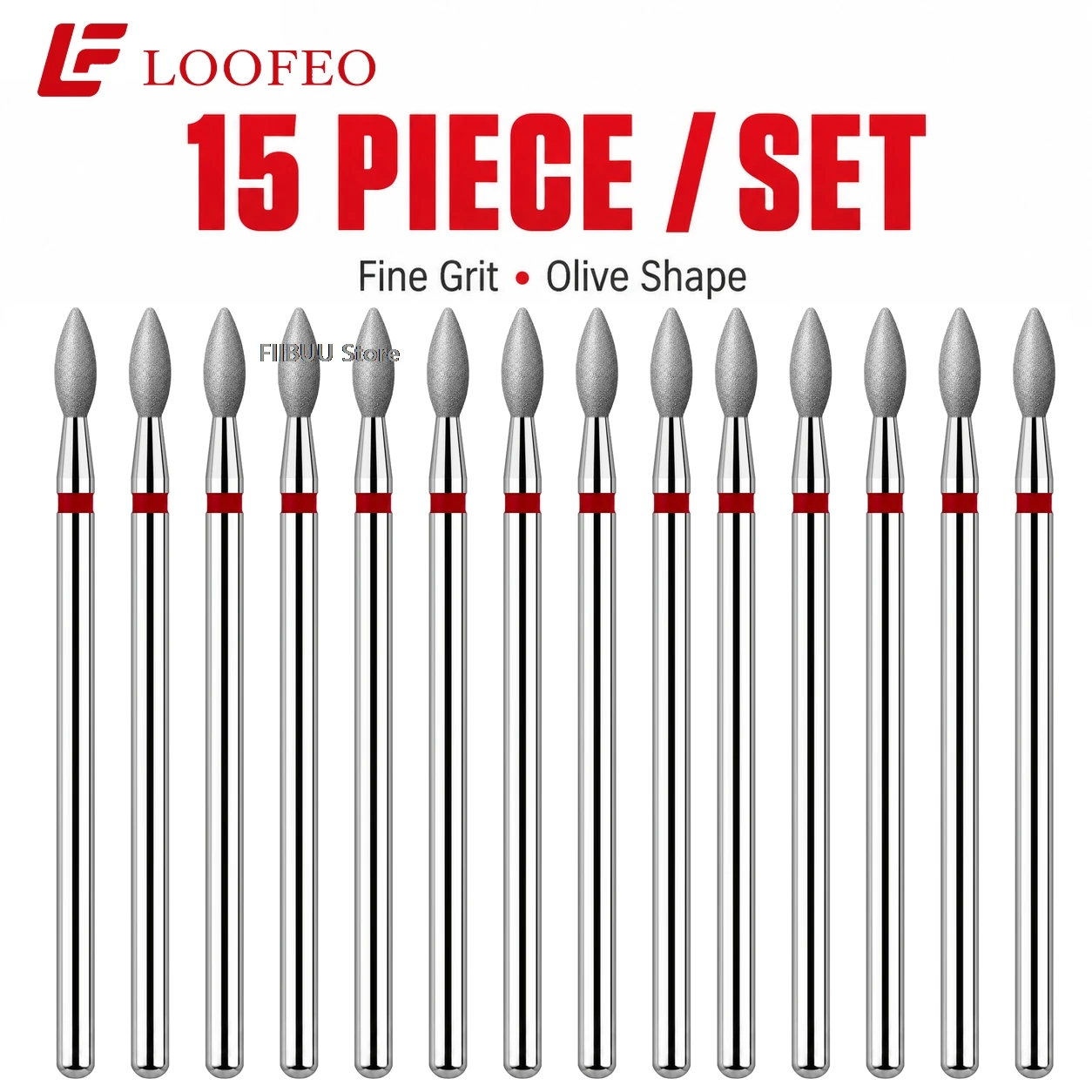 15PCS Fine Diamond Nail Drill Bits Set E-File Bit Milling Cutter for Manicure Pedicure Cuticle Nail Prep Electric Nail File Bits