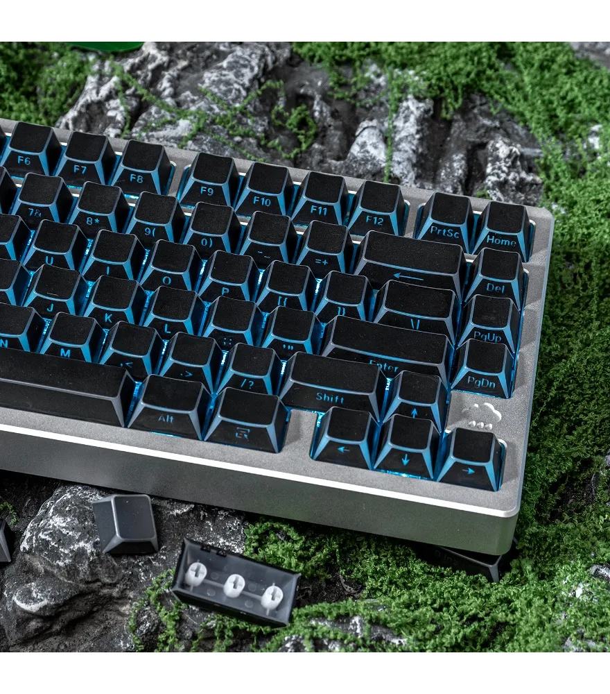 3.0 Black Fold Edge Corner Side Transparent Keycap Customized PBT Two-color Original Factory Suitable for Ace68/Maicong