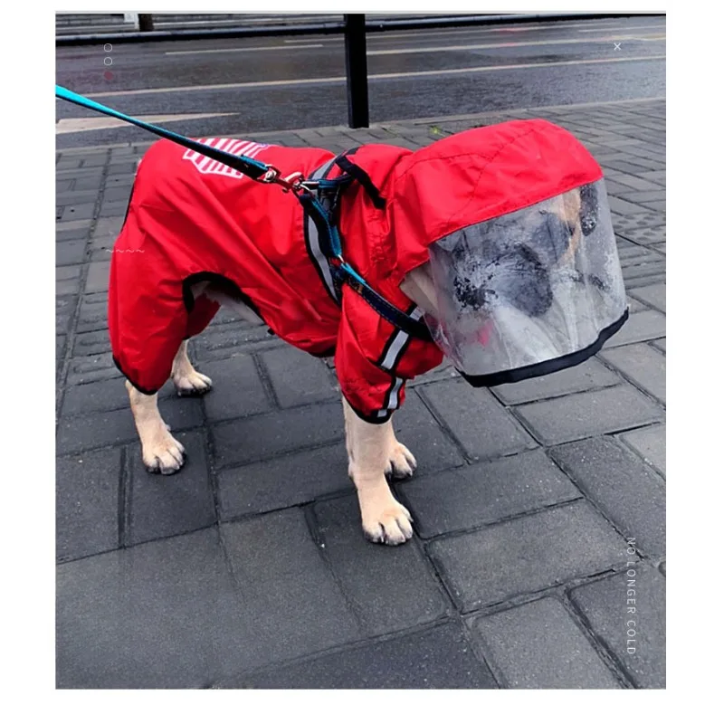 Pet Clothing Dog Clothing Summer Hot Selling Trendy Brand Waterproof Reflective Four Legged Teddy Dog Raincoat Gender General