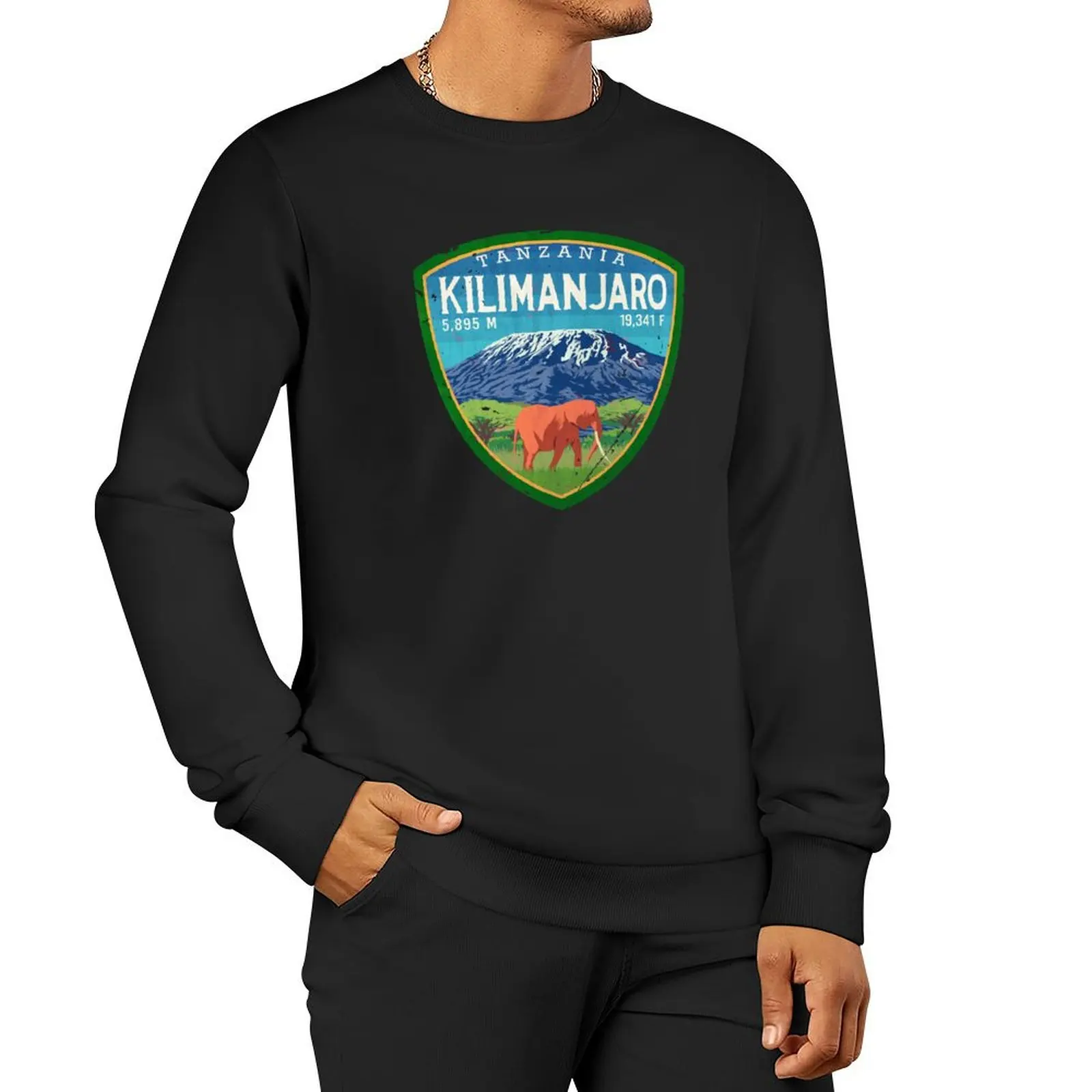 

Mt Kilimanjaro Vintage Emblem V01 Pullover Hoodie anime clothing hooded sweatshirt for men