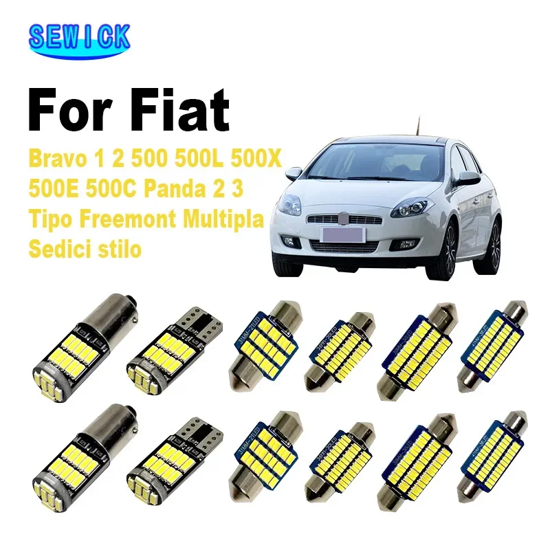 

LED Interior Light For Fiat Multipla Bravo 1 2 500 500L 500X 500E 500C Panda 2 3 Tipo Freemont Sedici Stilo Canbus Car Lamp