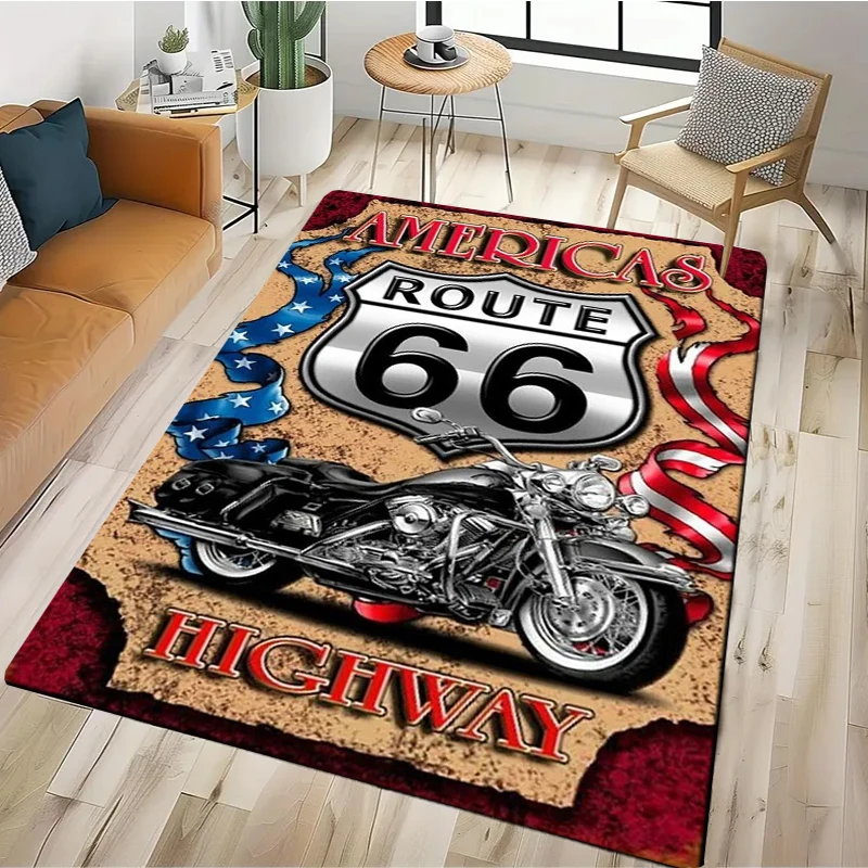 

Historic Route 66,Mother Road,mãe estrada Area Rug,Carpet Rug for Home Living Room Bedroom Sofa Doormat Decor,Non-slip Floor Mat