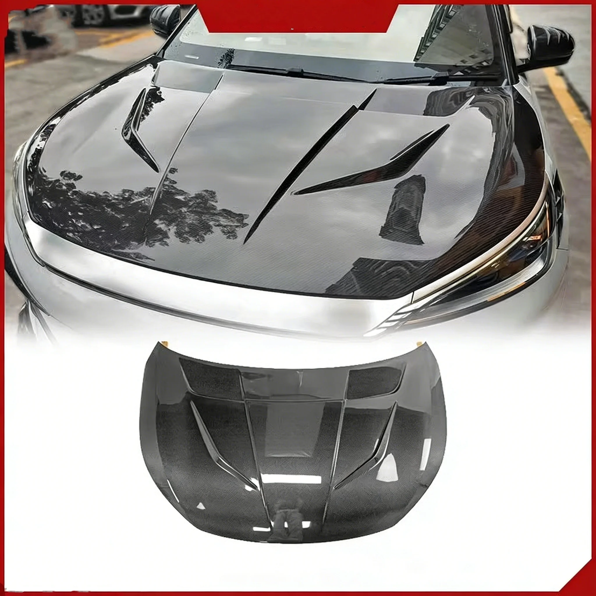 Carbon fiber Hood for BYD Yuan plus 22-25 modified EV style Engine Cover front bumper Bonnet scoop Car Accessories