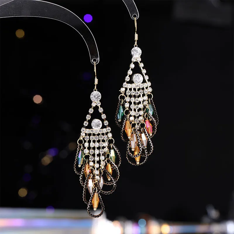 

Bohemian Statement Feather Tassel Drop Earrings for Women Dressy