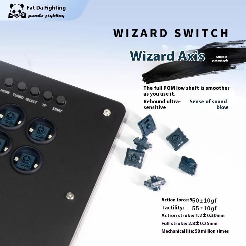 20pcs Customized Hitbox Panda Switch Full POM Low Profile Switch Wizard Ghost Kailh V1/V2 Mechanical Keyboard Linear Low Axis