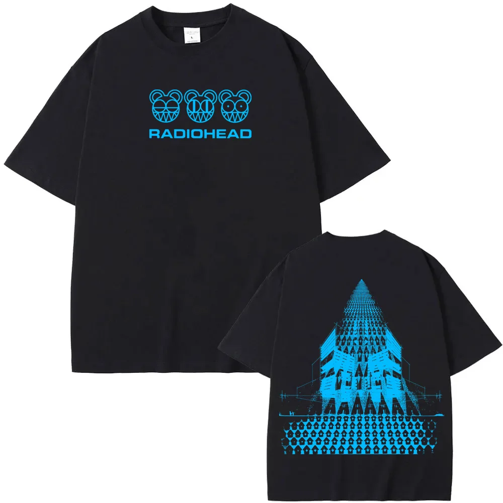 Radiohead band  tour T-Shirt New High Quality Album Tee-shirt Sleeve 100%cotton Gothic Tshirt Round Neck Summer Ropa Hombre