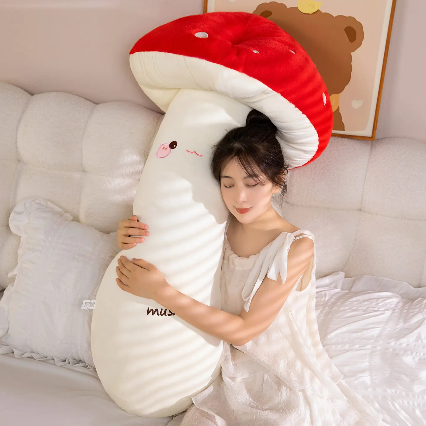 70/110 Cm Fun Lange Gaint Paddestoel Pluche Pop Kussen Kleurrijke Cartoon Paddestoel Plant Knuffel Warme Knuffel Cadeau voor Vriendin