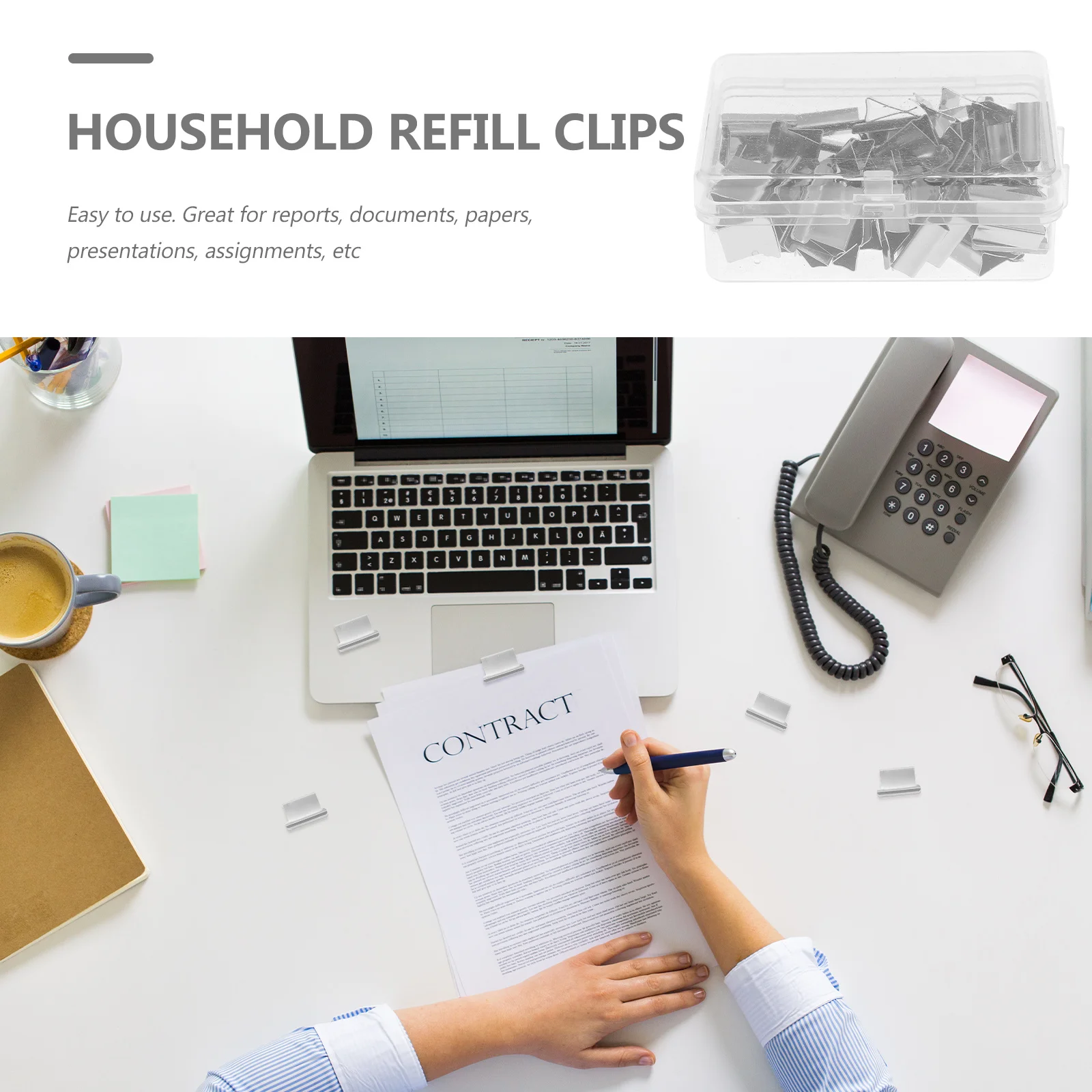 

4 Boxes Multi-Function Iron Clamshell Binder Clips Reusable Wear-Resistant for Office School Document Presentation