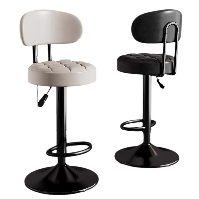 backrest can be lifted and lowered rotating bar stool, home bar chair, cashier counter round stool swivel chair