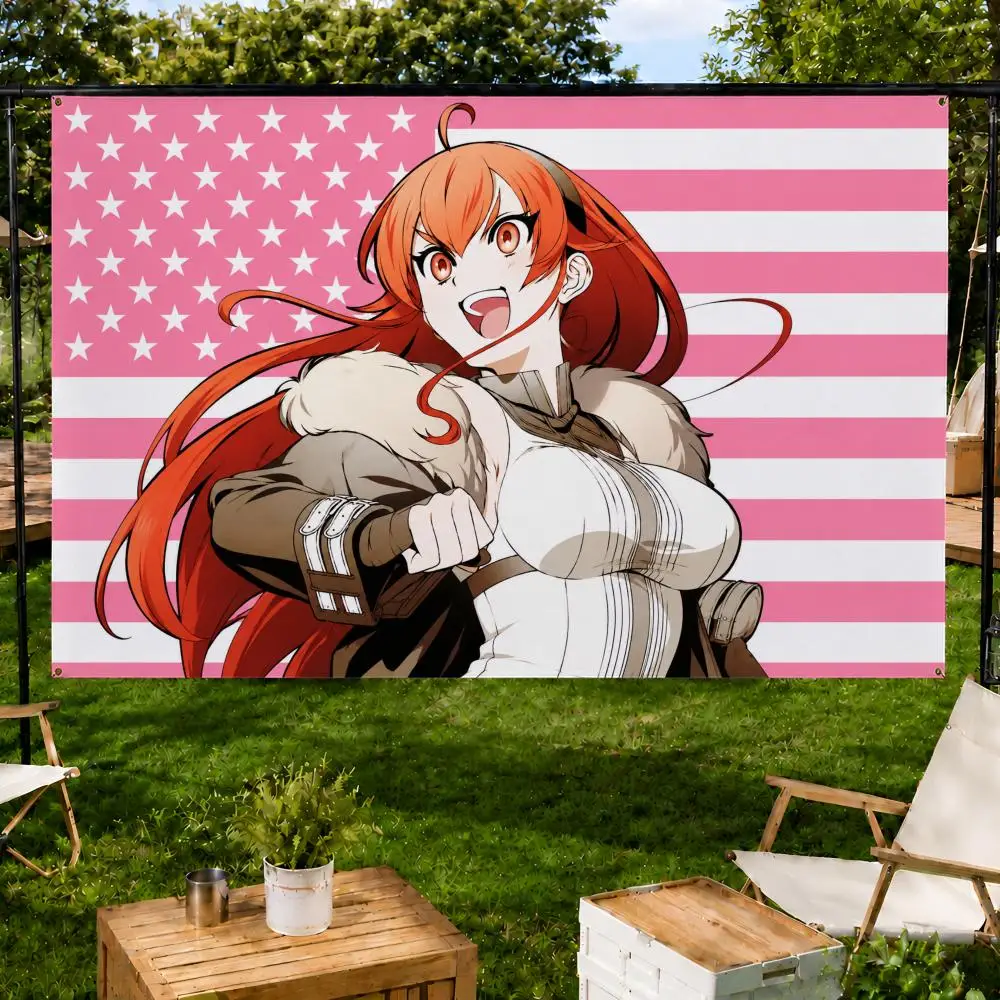 Anime E-Eris Boreas Greyrat Mushoku Flags Fan support, home, dormitory, wall decoration, outdoor camping, party banners, gifts