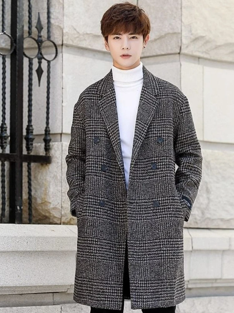 Premium Tweed Overcoat for Men Thickened Winter Coat Business Casual Layering Outerwear​