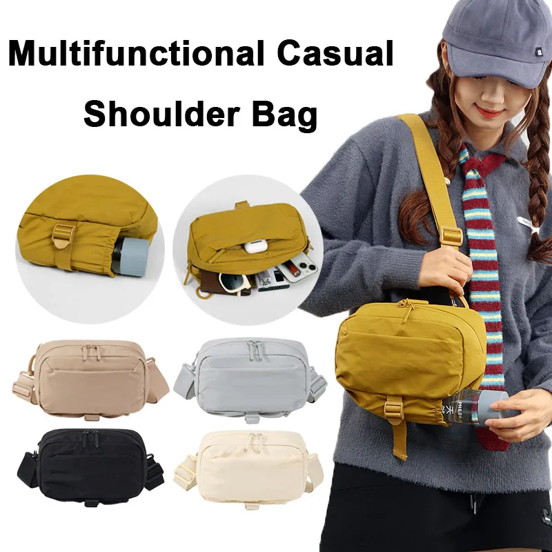 

Универсальная многофункциональная повседневная сумка через плечо, легкая нейлоновая сумка-кроссбоди большой вместимости, минималистичная городская поясная сумка