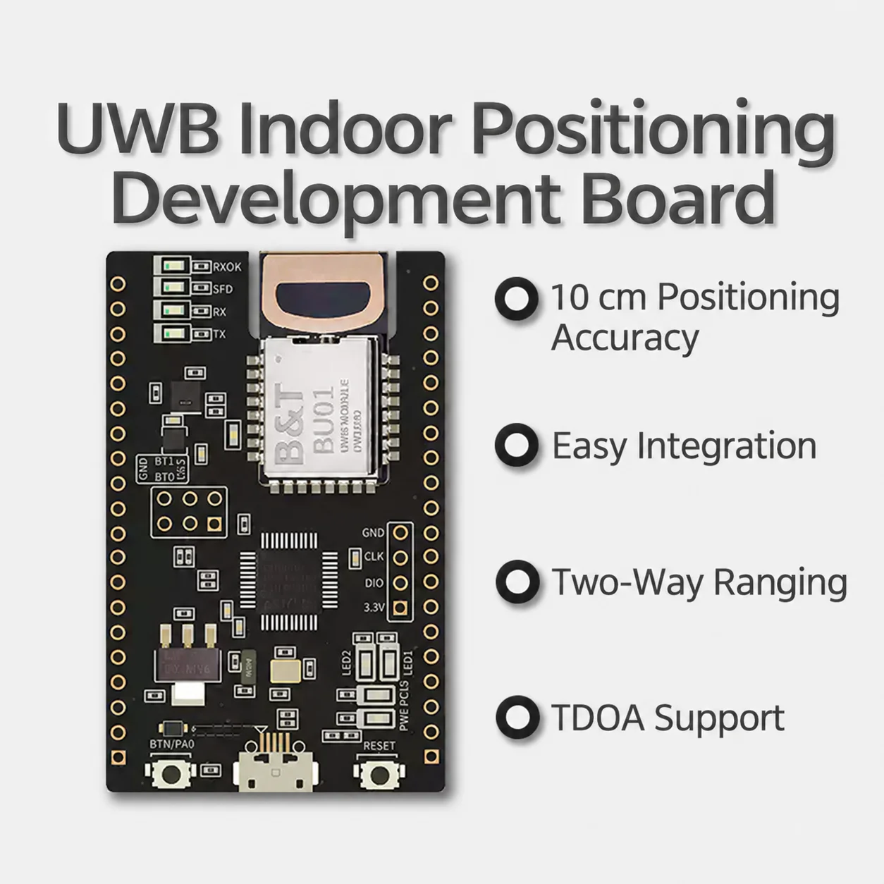 BU01 UWB Indoor Positioning Module Close Range 10cm High-precision Ranging NodeMCU-BU01 Development Board