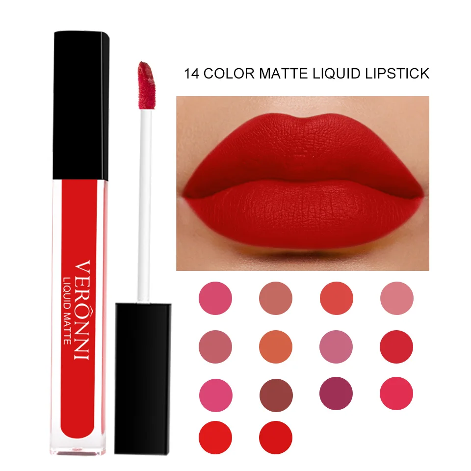14 colors matte color lasting lip gloss three-dimensional plastic lips waterproof anti-sweat non-stick cup lipstick