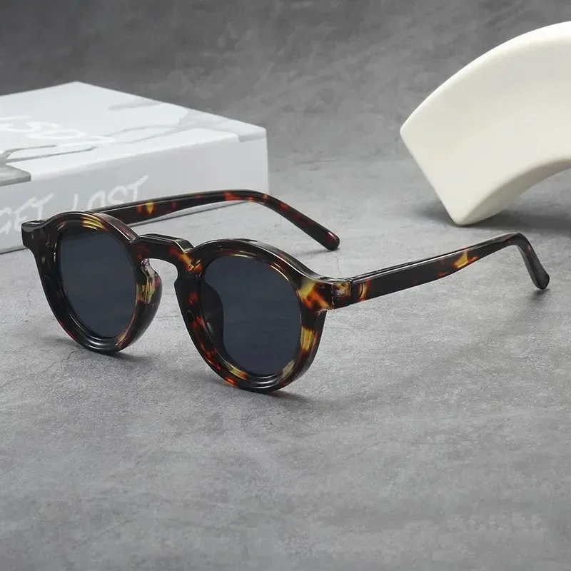 Gafas de sol redondas de alta calidad para mujer y hombre, gafas de sol estilo Punk, gafas de sol retro de moda, montura de lentes transparentes, gafas de sol UV400 para mujer