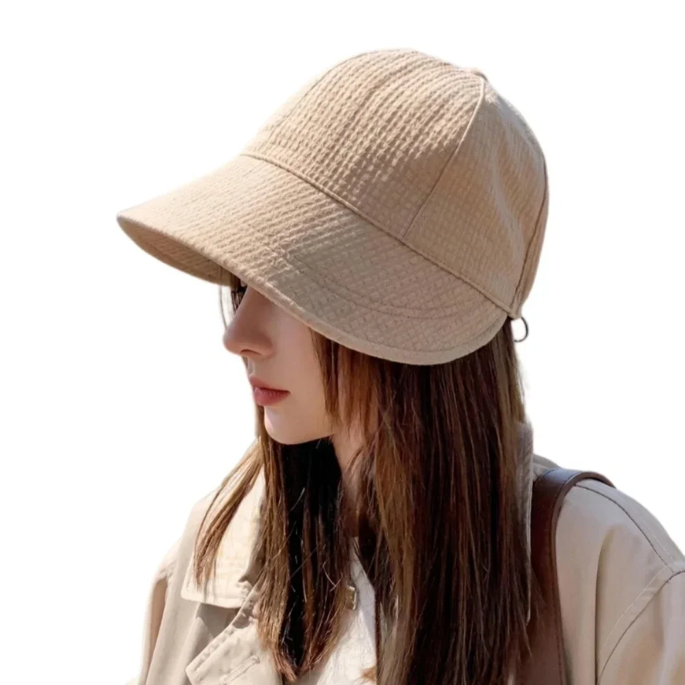 Modischer Damen-Eimerhut, einfarbig, Sonnenschutz, atmungsaktiv, für Outdoor-Sport, Wandern, Strand, Sommerhut, Geschenk – Detail 4