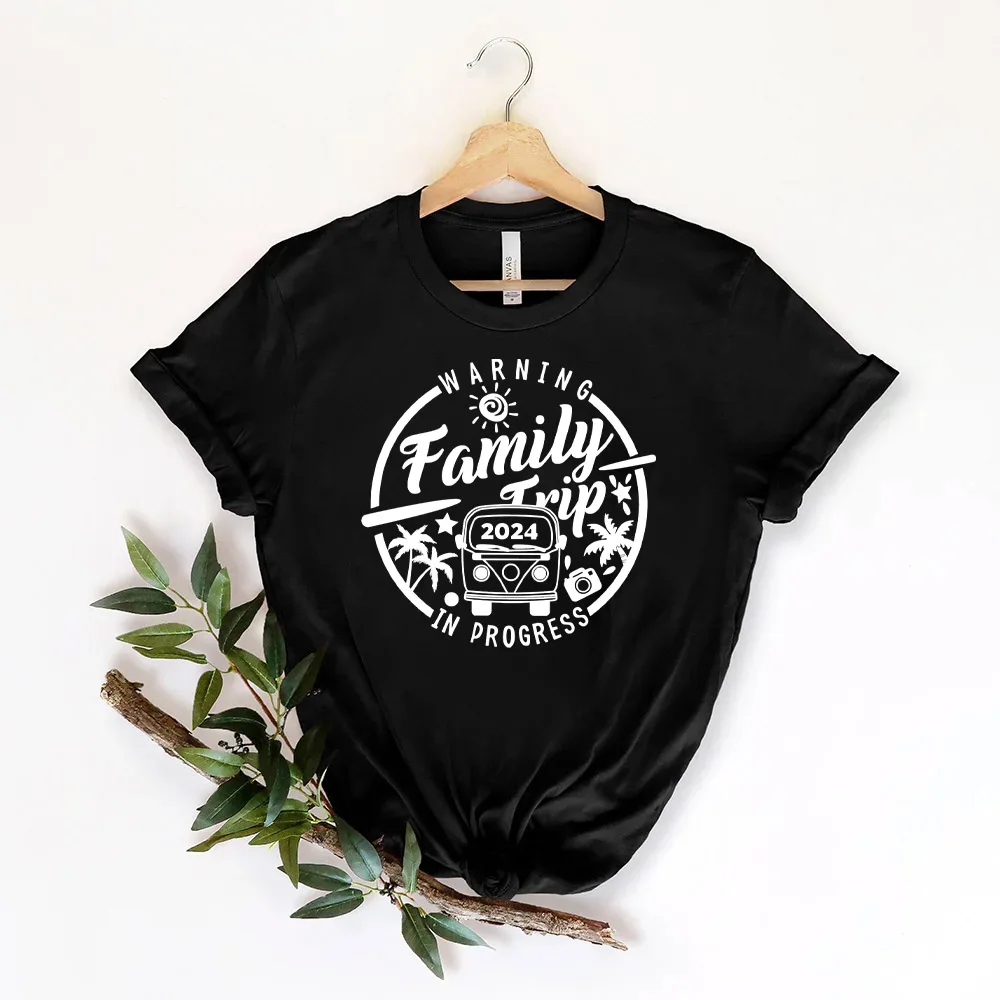 Family Trip 2024 Shirt Warning Family Trip in Progress Shirt Summer Vacation Clothes Travel Family Shirt Gift Short Sleeve Tee